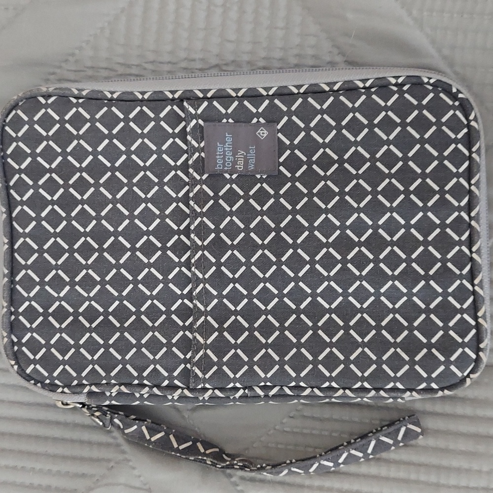 Gray and cream 9x 6 Happy Together daily wallet.